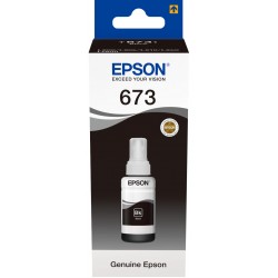Bouteille Epson 673 BK Noir d'encre EcoTank d'origine (C13T67314A)