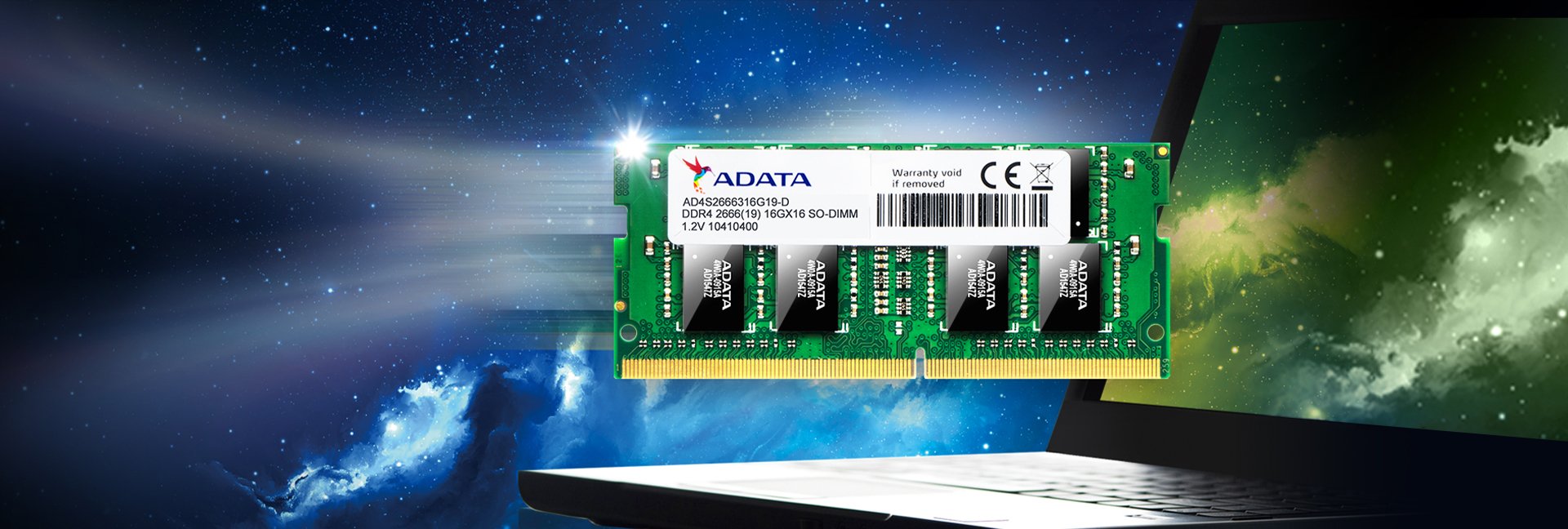 Barrette mémoire ADATA 4GB DDR4-2666 MHz SO-DIMM- PC portable AD4S26664G19-RGN prix maroc