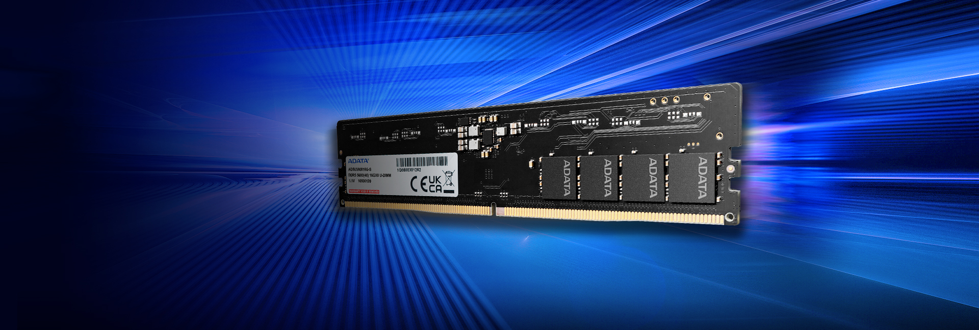 Barrette mémoire ADATA U-DIMM 16GB DDR5-5600 MHz - PC bureau (AD5U560016G-S)