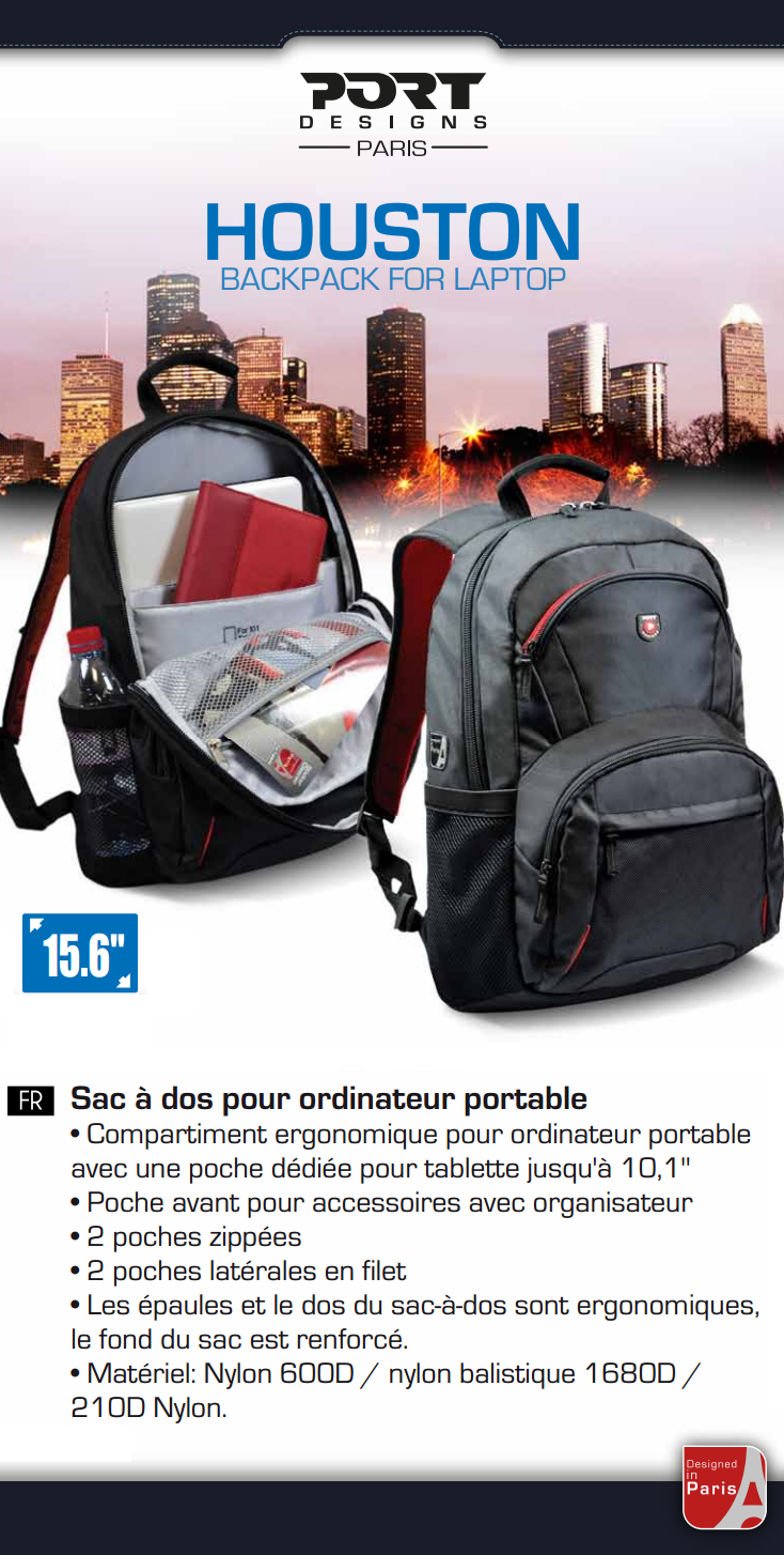 Sac à dos HOUSTON Backpack 15,6'' - Port Designs