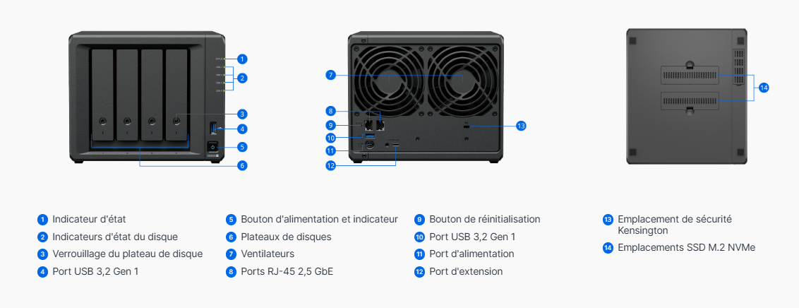 serveur nas 4 baies synology diskstation ds925+